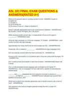 ASL 101 FINAL EXAM QUESTIONS & ANSWERS&lpar;RATED A&plus;&rpar;