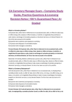 CA Cemetery Manager Exam &ndash; Complete Study Guide&comma; Practice Questions & Licensing Revision Notes &vert; 100 &percnt; Guaranteed Pass &vert; A&plus; Graded