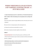 PMHNP MIDTERM EXAM QUESTIONS&NewLine;AND VERIFIED ANSWERS &vert;GRADE A&plus;&vert;&NewLine;JUST RELEASED