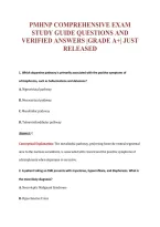 PMHNP COMPREHENSIVE EXAM&NewLine;STUDY GUIDE QUESTIONS AND&NewLine;VERIFIED ANSWERS &vert;GRADE A&plus;&vert; JUST&NewLine;RELEASED
