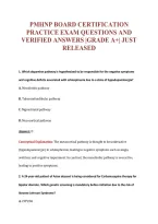 PMHNP BOARD CERTIFICATION&NewLine;PRACTICE EXAM QUESTIONS AND&NewLine;VERIFIED ANSWERS &vert;GRADE A&plus;&vert; JUST&NewLine;RELEASED