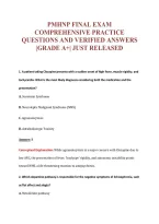 PMHNP FINAL EXAM&NewLine;COMPREHENSIVE PRACTICE&NewLine;QUESTIONS AND VERIFIED ANSWERS&NewLine;&vert;GRADE A&plus;&vert; JUST RELEASED