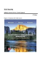 Test Bank for Auditing & Assurance Services&colon; A Systematic Approach&comma; 12th Edition by Messier&comma; Glover&comma; and Prawitt &ndash; Complete Chapters 1&ndash;21 Questions with Verified Answers