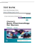 Test Bank for Clayton's Basic Pharmacology for Nurses&comma; 20th Edition by Willihnganz and Gurevitz &ndash; All Chapters Included with Rationalized Answers