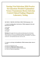 Nursing Viral Infections 2026 Practice &NewLine;Test Questions Detailed Explanations &NewLine;Viruses Transmission Routes Infection &NewLine;Control Clinical Findings Diagnostic &NewLine;Laboratory Testing