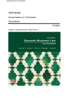 Test Bank for Dynamic Business Law&colon; The Essentials 6th Edition by Nancy Kubasek &ndash; Chapters 1-25 Complete Questions & Verified Answers
