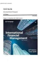 Test Bank for International Financial Management 15th Edition by Jeff Madura & Chad Zipfel &mdash; Chapters 1&ndash;21 Complete Questions with Verified Answers
