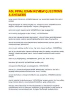 ASL FINAL EXAM REVIEW QUESTIONS & ANSWERS