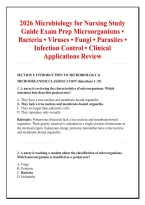 2026 Microbiology for Nursing Study &NewLine;Guide Exam Prep Microorganisms &bull; &NewLine;Bacteria &bull; Viruses &bull; Fungi &bull; Parasites &bull; &NewLine;Infection Control &bull; Clinical &NewLine;Applications Review