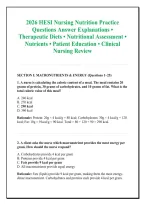 2026 HESI Nursing Nutrition Practice &NewLine;Questions Answer Explanations &bull; &NewLine;Therapeutic Diets &bull; Nutritional Assessment &bull; &NewLine;Nutrients &bull; Patient Education &bull; Clinical &NewLine;Nursing Review