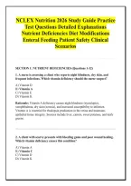 NCLEX Nutrition 2026 Study Guide Practice &NewLine;Test Questions Detailed Explanations &NewLine;Nutrient Deficiencies Diet Modifications &NewLine;Enteral Feeding Patient Safety Clinical &NewLine;Scenarios 