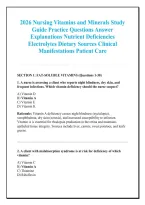 2026 Nursing Vitamins and Minerals Study &NewLine;Guide Practice Questions Answer &NewLine;Explanations Nutrient Deficiencies &NewLine;Electrolytes Dietary Sources Clinical &NewLine;Manifestations Patient Care 