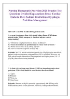 Nursing Therapeutic Nutrition 2026 Practice Test &NewLine;Questions Detailed Explanations Renal Cardiac &NewLine;Diabetic Diets Sodium Restrictions Dysphagia &NewLine;Nutrition Management