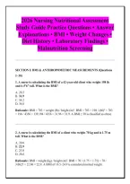 2026 Nursing Nutritional Assessment &NewLine;Study Guide Practice Questions &bull; Answer &NewLine;Explanations &bull; BMI &bull; Weight Changes &bull; &NewLine;Diet History &bull; Laboratory Findings &bull; &NewLine;Malnutrition Screening 