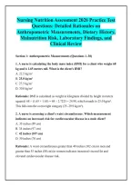 Nursing Nutrition Assessment 2026 Practice Test &NewLine;Questions&colon; Detailed Rationales on &NewLine;Anthropometric Measurements&comma; Dietary History&comma; &NewLine;Malnutrition Risk&comma; Laboratory Findings&comma; and &NewLine;Clinical Review