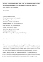 UNE PHYS 1010 MIDTERM EXAM &ndash; QUESTIONS AND ANSWERS &vert; VERIFIED AND&NewLine;WELL DETAILED ANSWERS &vert; PLUS RATIONALES &vert; DOWNLOAD AND PASS &vert;&NewLine;LATEST EXAM UPDATE 2026&sol;2027