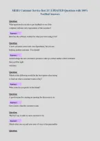 MERA Customer Service first 33 &vert; UPDATED Questions with 100&percnt;&NewLine;Verified Answers
