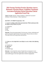 2026 Nursing Nutrition Practice Questions Answer &NewLine;Rationales Nutrients Dietary Guidelines Nutritional &NewLine;Assessment Hydration Patient Education Clinical &NewLine;Application Exam Prep 
