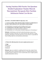Nursing Nutrition 2026 Practice Test Questions &NewLine;Detailed Explanations Vitamins Minerals &NewLine;Macronutrients Therapeutic Diets Nutrition &NewLine;Deficiencies Patient Care Review