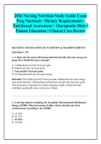 2026 Nursing Nutrition Study Guide Exam &NewLine;Prep Nutrients &bull; Dietary Requirements &bull; &NewLine;Nutritional Assessment &bull; Therapeutic Diets &bull; &NewLine;Patient Education &bull; Clinical Care Review