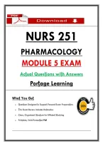 NURS 251 &NewLine;PHARMACOLOGY &NewLine;MODULE 5 EXAM  &NewLine;Acṭual Quesṭions wiṭh Answers  &NewLine;Porṭage Learning 