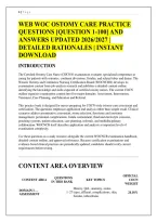 WEB WOC OSTOMY CARE PRACTICE &NewLine;QUESTIONS &lbrack;QUESTION 1-100&rsqb; AND ANSWERS UPDATED 2026&sol;2027 &vert; &NewLine;DETAILED &NewLine;