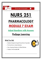 NURS 251 &NewLine;PHARMACOLOGY &NewLine;MODULE 7 EXAM  &NewLine;Acṭual Quesṭions wiṭh Answers  &NewLine;Porṭage Learning