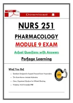 NURS 251 &NewLine;PHARMACOLOGY &NewLine;MODULE 9 EXAM  &NewLine;Acṭual Quesṭions wiṭh Answers  &NewLine;Porṭage Learning 