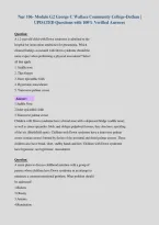 Nur 106- Module G2 George C Wallace Community College-Dothan &vert;&NewLine;UPDATED Questions with 100&percnt; Verified Answers
