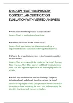 SHADOW HEALTH RESPIRATORY&NewLine;CONCEPT LAB CERTIFICATION&NewLine;EVALUATION WITH VERIFIED ANSWERS