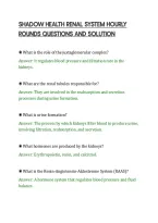SHADOW HEALTH RENAL SYSTEM HOURLY&NewLine;ROUNDS QUESTIONS AND SOLUTION
