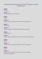 NURS 451 Psychiatric Nursing Terms &vert; UPDATED Questions with 100&percnt;&NewLine;Verified Answers