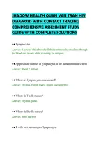 SHADOW HEALTH QUAN VAN TRAN HIV&NewLine;DIAGNOSIS WITH CONTACT TRACING&NewLine;COMPREHENSIVE ASSESSMENT STUDY&NewLine;GUIDE WITH COMPLETE SOLUTIONS