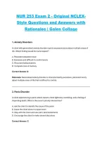 NUR 253 Exam 2 &ndash; Original NCLEX-Style Questions and Answers with Rationales &vert; Galen College&comma; NCLEX-style practice exam with rationales