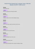 NURS 1871 final Columbus State Community College &vert; UPDATED&NewLine;Questions with 100&percnt; Verified Answers