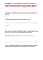 NHA&colon; Medical Assistant&lpar;CCMA&rpar; Certification Practice Test 2&period;0 A Exam Questions and Answers &lpar;Verified Answers&rpar; &vert;&vert;ACTUAL EXAM 2026 TEST&excl;&excl; Graded A&plus; &vert; 2025&vert;2026 EXAM UPDATE&NewLine;