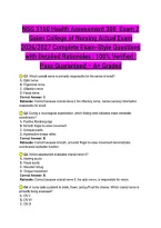 NSG 3160 Health Assessment Exam 2 Galen College of Nursing Actual Exam 2026&sol;2027 Complete Exam-Style Questions with Detailed Rationales &vert; 100&percnt; Verified &vert; Pass Guaranteed &ndash; A&plus; Graded