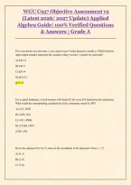 WGU C957 Objective Assessment v2 &NewLine;&lpar;Latest 2026&sol; 2027 Update&rpar; Applied &NewLine;Algebra Guide&vert; 100&percnt; Verified Quest
