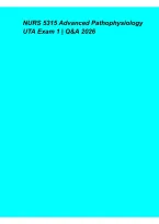 NURS 5315 Advanced Pathophysiology UTA Exam 1 Q&A 2026 &ndash; Study Guide&comma; Practice Questions&comma; Key Concepts & Comprehensive Exam Review