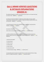 Quiz 2 NR449 VERIFIED QUESTIONS&NewLine;& DETAILED EXPLANATIONS&NewLine;GRADED A&plus;