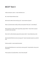 BCOT Test 3 Questions and Answers