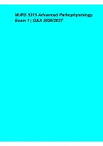 NURS 5315 Advanced Pathophysiology Exam 1 Q&A 2026&lowbar;2027 &ndash; Questions and Answers Study Guide & Exam Review