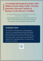 ACCOUNTING INFORMATION SYSTEMS AIS MIDTERM EXAM STUDY GUIDE PRACTICE QUESTIONS INTERNAL CONTROLS AND BUSINESS CYCLES REVIEW WITH RATIONALES&vert; INSTANT DOWNLOAD