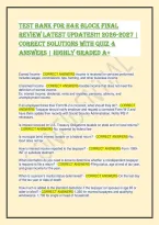 H&R Block Final Review Test Bank 2026-2027 &vert; Q&A Guide