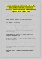 Fundamentals of Corporate Finance 11th Ed&period; Ross&NewLine;Westerfield Jordan Ch 6&comma; Fundamentals of&NewLine;Corporate Test 1 With Questions And Well Verified&NewLine;Answers Actual Exam&excl;&excl;&excl; 2026