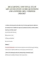 JB LEARNING&colon; EMT FINAL EXAM&NewLine;ADVANCED STUDY GUIDE QUESTIONS&NewLine;AND ANSWERS 100&percnt; VERIFIED&NewLine;2026&sol;2027