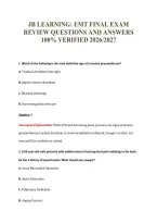 JB LEARNING&colon; EMT FINAL EXAM&NewLine;REVIEW QUESTIONS AND ANSWERS&NewLine;100&percnt; VERIFIED 2026&sol;2027