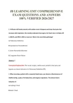 JB LEARNING EMT COMPREHENSIVE&NewLine;EXAM QUESTIONS AND ANSWERS&NewLine;100&percnt; VERIFIED 2026&sol;2027