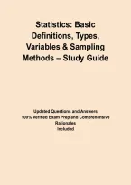 Statistics&colon; Basic Definitions&comma; Types&comma; Variables & Sampling Methods &ndash; Study Guide