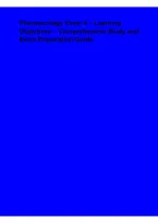 Pharmacology Exam 4 &ndash; Learning Objectives &vert; Comprehensive Study Guide and Exam Preparation for Nursing Students